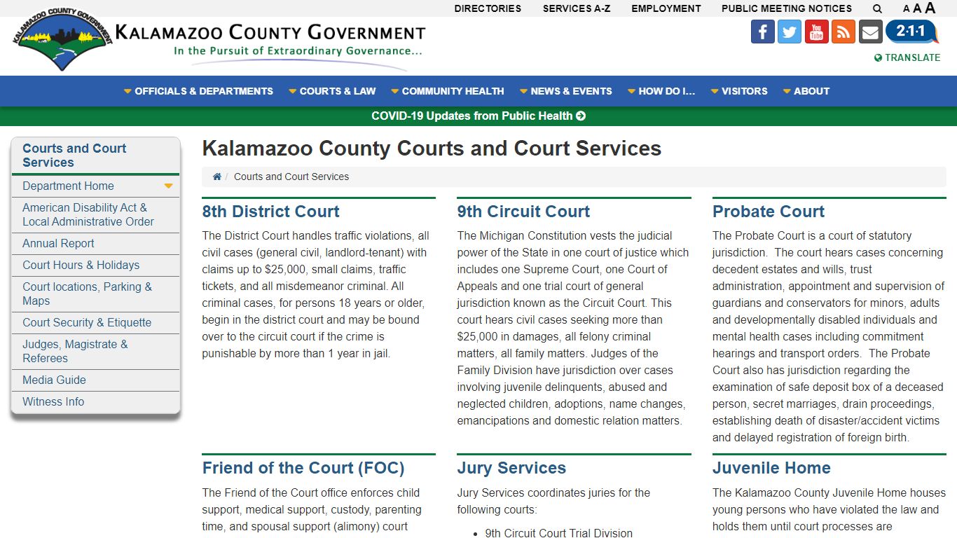 Courts and Court Services - Kalamazoo County, Michigan